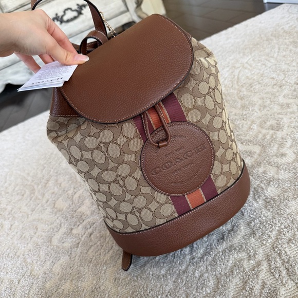 Coach Dempsey Drawstring Backpack In Signature Jacquard, Coach Backpack - Picture 1 of 7